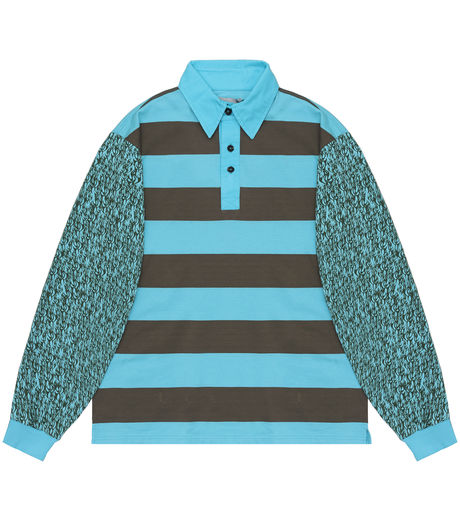 Liam Hodges Oversized Flame Rugby Shirt Blue