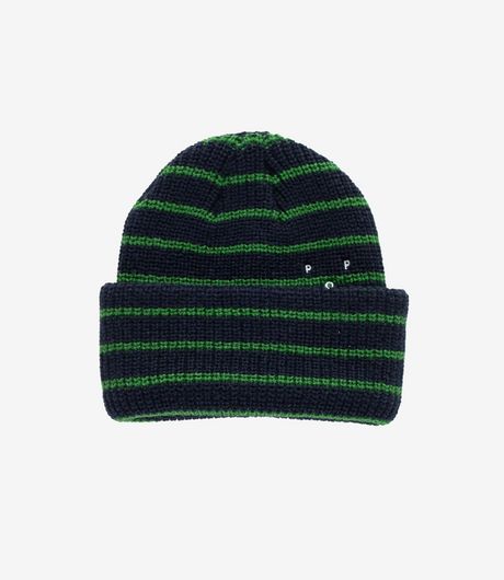POP Trading Company Striped Beanie Navy/Juniper