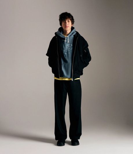 POP Trading Company Hooded Flight Jacket Black