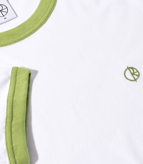 Polar Skate Co Ringer Tee White/Peridot