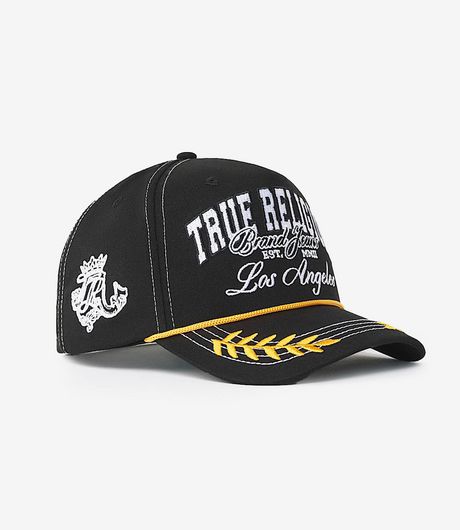 True Religion Logo Branch Baseball Hat Jet Black