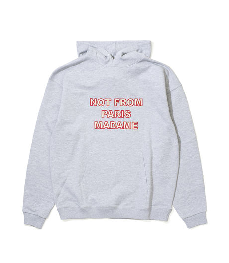 Drôle de Monsieur Not from Paris Madame Embroidered Hoodie Grey