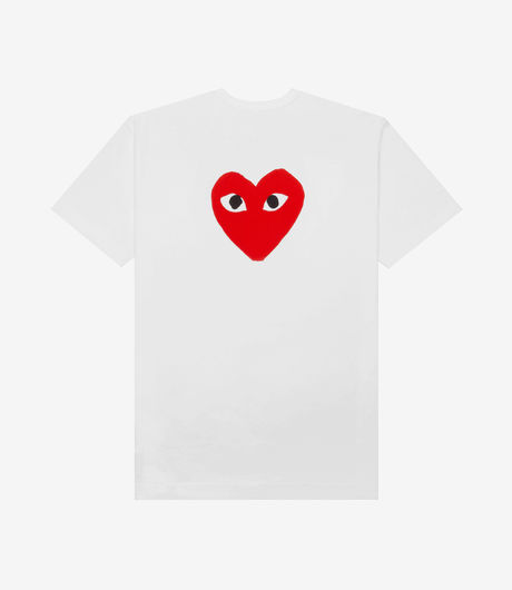 Comme des Garçons Play Red Emblem No Eyes Tee White