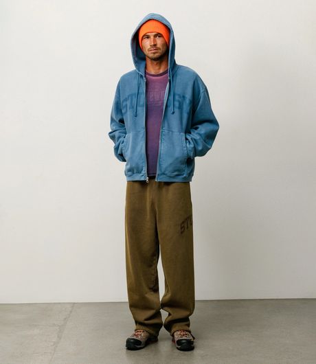Stussy Faded Graphic Zip Hood Washed Navy