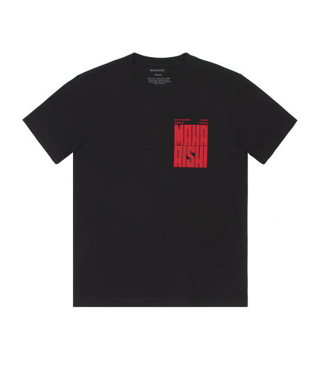 Maharishi World Corps T-Shirt M.A.H.A Print Organic Cotton Black