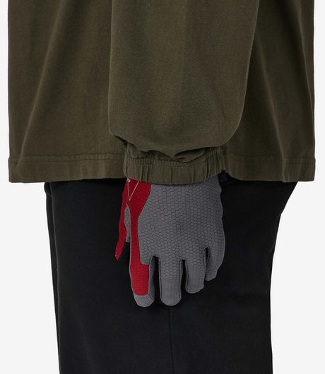ROA Andie Base Layer Gloves Grey Dark Red