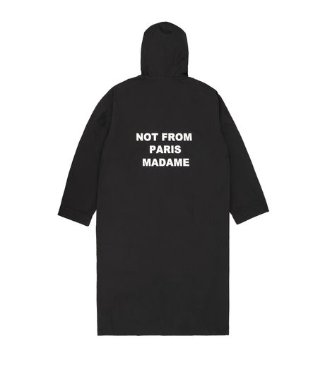 Drôle de Monsieur Hooded Not from Paris Madame Long Raincoat Black