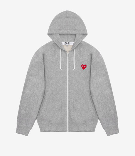Comme des Garçons Play Full Zip Hoodie Grey