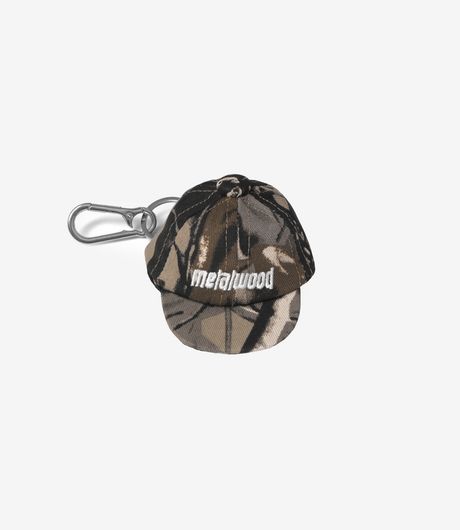 Metalwood Studio Camo Hat Keychain Real Leaf Camo