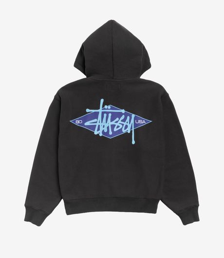Stussy Basic Diamond Zip Hood Black