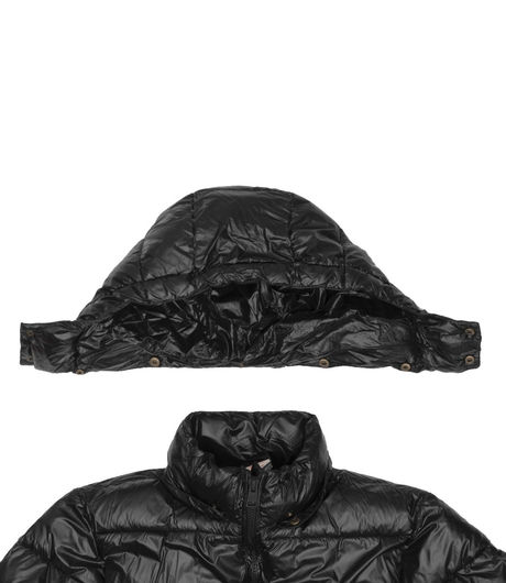 Champion Reverse Weave Padded Zip-Up Funnel Neck Hooded Jacket Black
