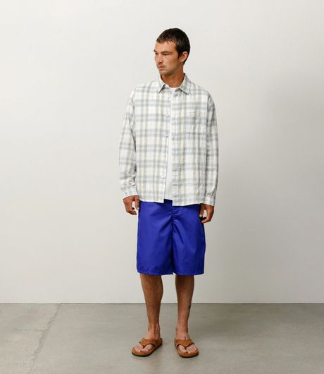 Stussy Beach Plaid Shirt Off White