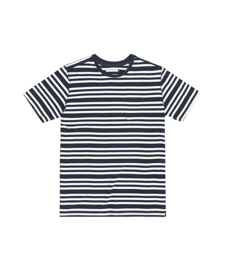 Pop Trading Company Triple Stripe Pocket T-Shirt Navy
