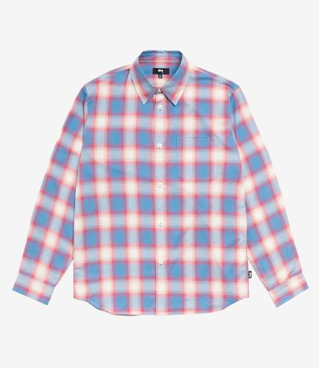 Stussy Beach Ombre Plaid Shirt Blue