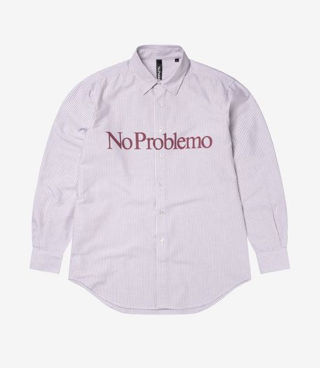 No Problemo LS Stripe Oxford Shirt Red