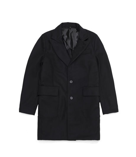 MKI Miyuki-Zoku Peak Lapel Single Overcoat Black