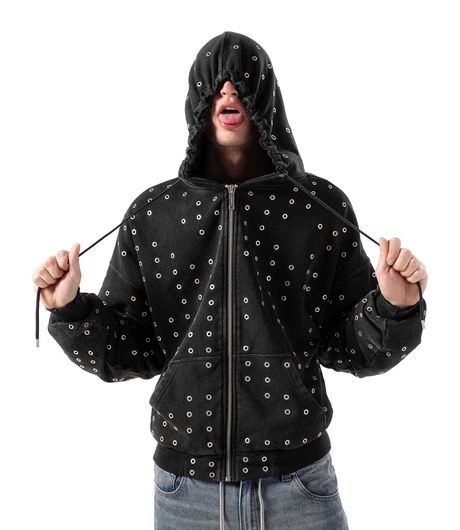 Racer Worldwide Eyelet Hoodie Black