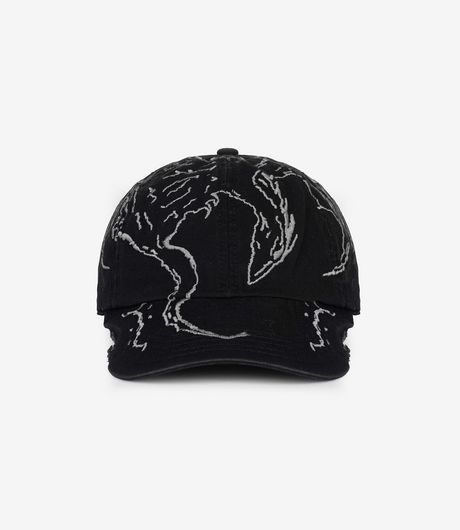 ROA Ryli Embroidered 6 Panel Cap Washed Black