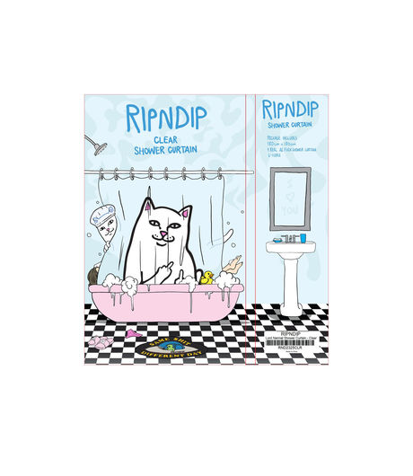 Ripndip Lord Nermal Shower Curtain Clear