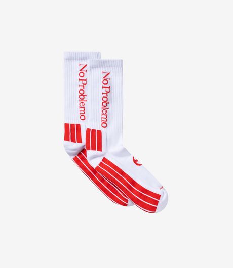 No Problemo Sock White/Red