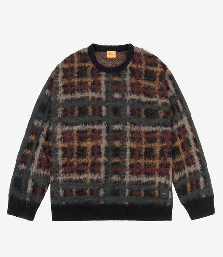 Dime Plaid Mohair Knit Black