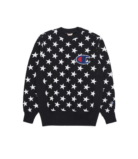Champion Crewneck Sweatshirt Stars Logo Black
