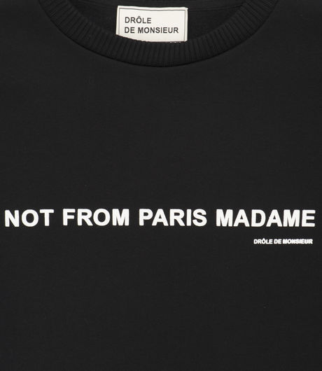 Drôle de Monsieur Slogan Brushed Sweatshirt Black