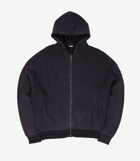 Wasted Paris Pusher Knit Zip Hoodie Black/Charcoal