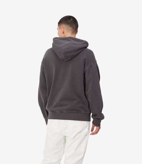 Carhartt WIP Hooded Nelson Sweat Black Garment Dyed 