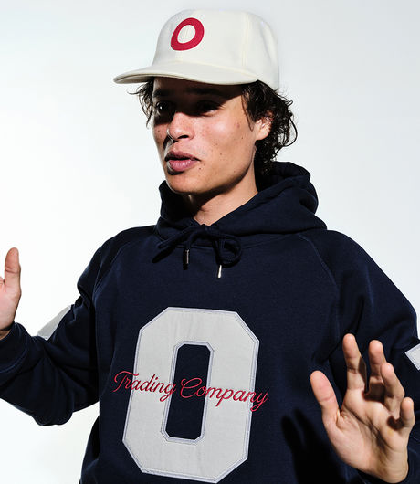 POP Trading Company Football Hooded Sweat Navy