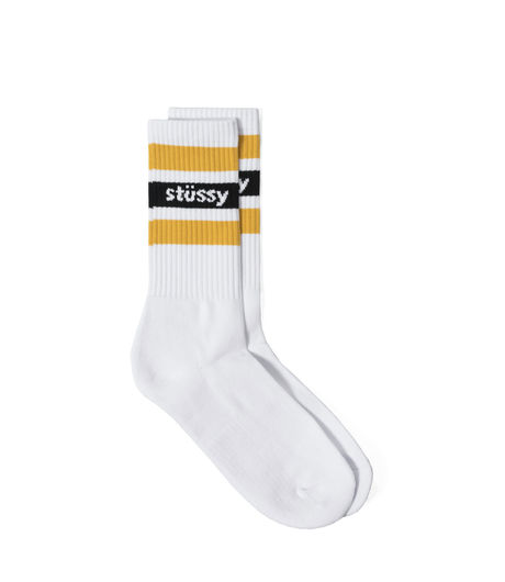 Stussy Stripe Crew Socks White