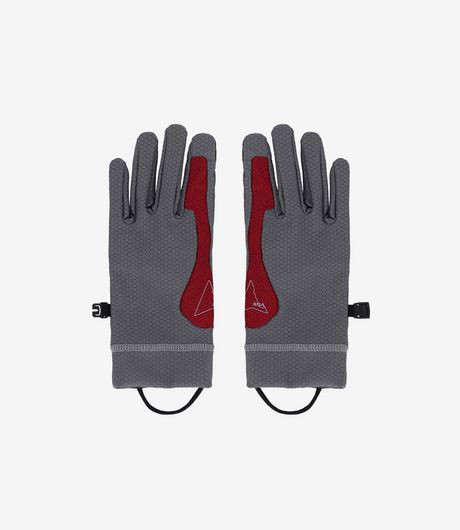 ROA Andie Base Layer Gloves Grey Dark Red