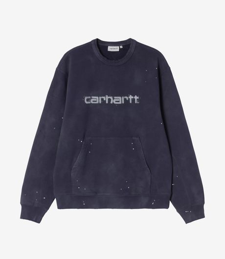 Carhartt WIP Painter Sweat Dark Navy Destroy Wash Splatter