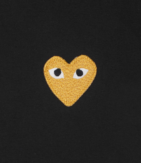 Comme des Garçons Play Gold Heart Logo Tee Black