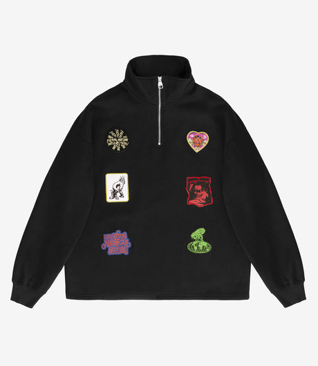 Fucking Awesome Patches 1/4 Zip Black