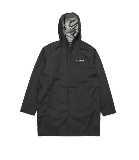 Stussy Long Hooded Coach Jacket Black