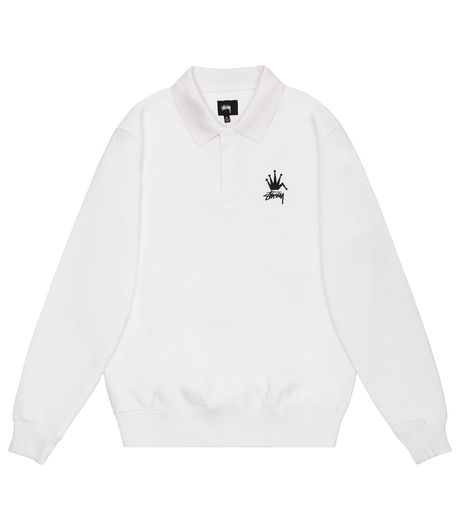 Shop Stussy Polo Fleece White at itk online store Shop Stussy Polo Fleece White at itk online store