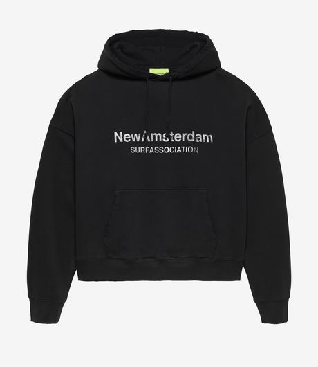 New Amsterdam Surf Association Worked Logo Hoodie Black