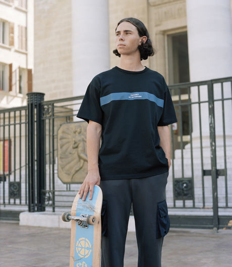 Rassvet Slogan Stripe T-Shirt Black