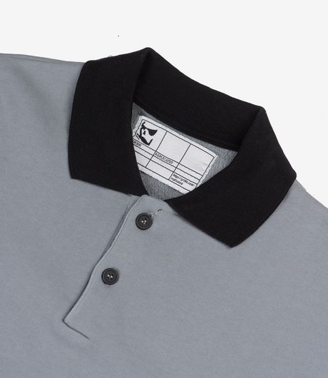 GR10K 30001 Replicated Polo Sweatshirt Seasonal Grey Melange