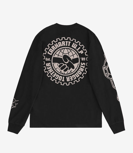 Carhartt WIP L/S Stronger T-Shirt Soot/White Garment Dyed