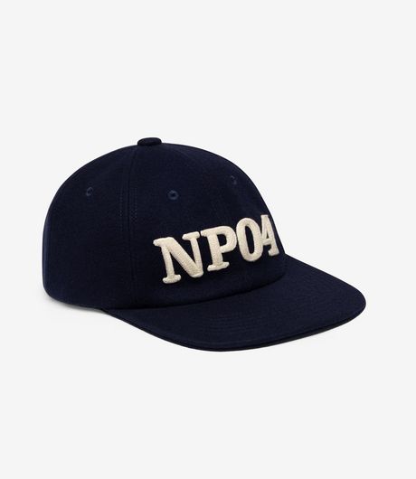 Norse Projects Melton Wool NP04 Chainstitch Cap Dark Navy
