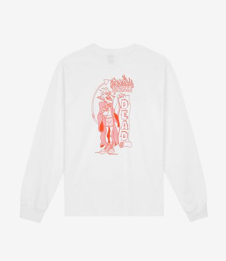【SATIIIZ】pit print long sleeve t-shirt One Shoulder Graphic Long Sleeve CA408 - Acubi style | LEWKIN