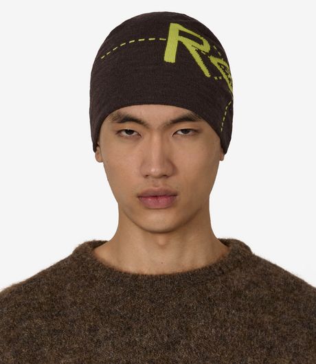 ROA Dial Wool Beanie Dark Brown
