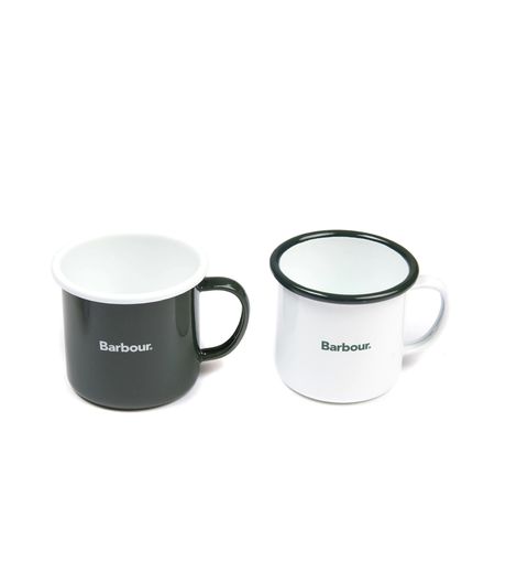 Barbour Barbour Enamel Mug Giftset White/Green