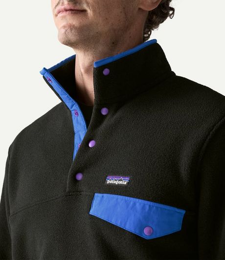 Patagonia Lightweight Synchilla® Snap-T® Fleece Pullover Black/P6 Blue