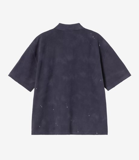 Carhartt WIP S/S Painter Polo Garment Washed Pique Dark Navy Destroy Wash Splatter