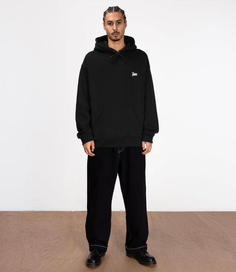 Patta Bark Boxy Hooded Sweater Black