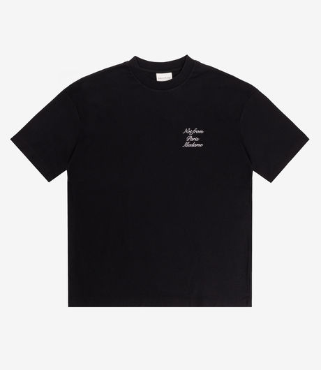 Drôle de Monsieur Le T-Shirt Slogan Cursive Black