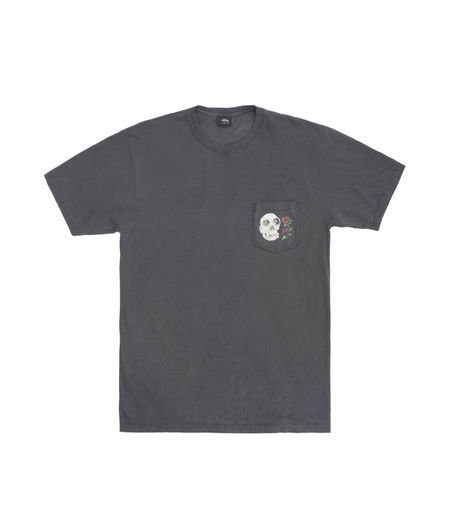Stussy Calavera Pig. Dyed Pocket Tee Black